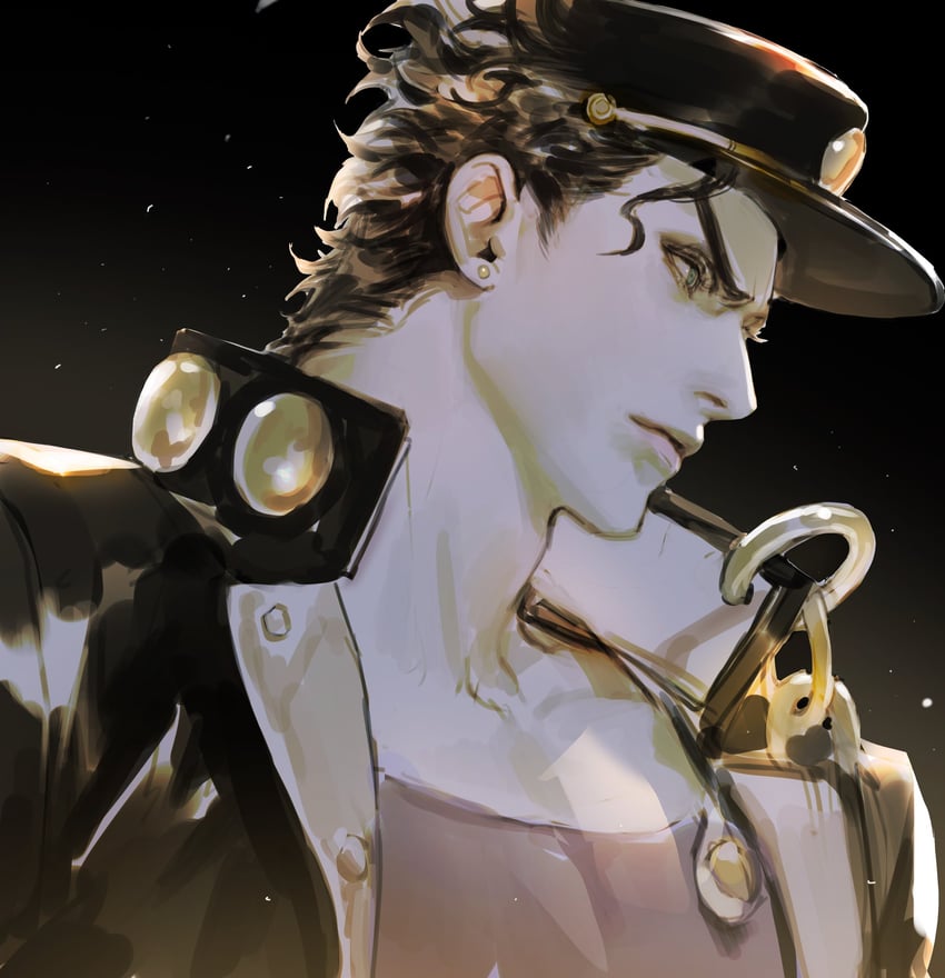 kujo jotaro (jojo no kimyou na bouken and 1 more) drawn by vlfdus_0