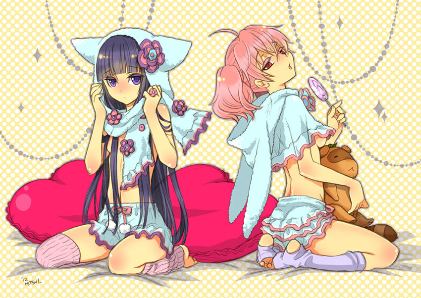 shirakiin ririchiyo, roromiya karuta, and watanuki banri (inu x boku ss) drawn by mitsui_tomosumi