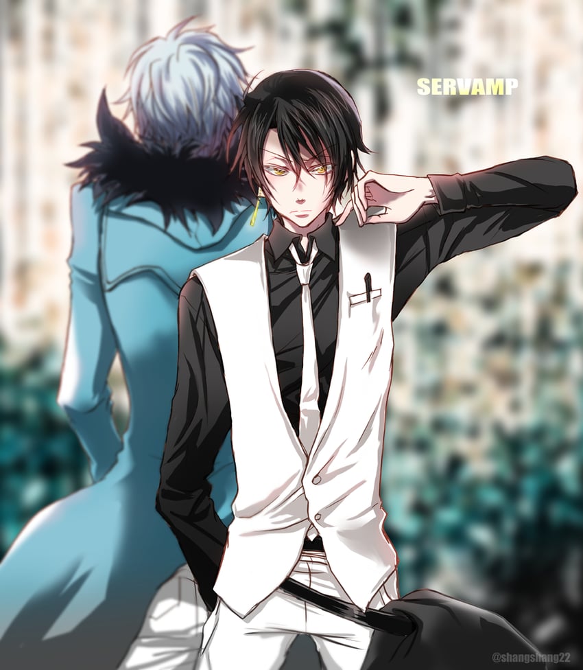 sleepy ash and gear (servamp) drawn by shangshang22