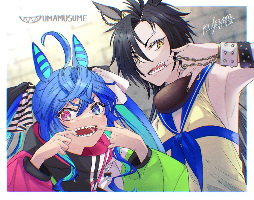 twin turbo and air shakur (umamusume) drawn by ryusei_(ryusei_b)