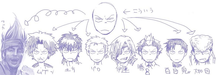 roronoa zoro, hijikata toushirou, owada mondo, date masamune, mugen, and 4 more (final fantasy and 8 more) drawn by sanpomichi