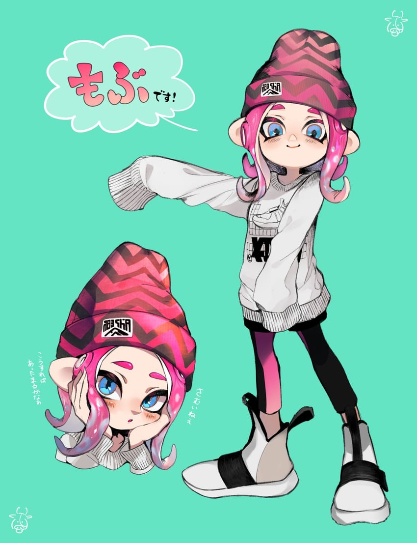 octoling player character and octoling girl (splatoon) drawn by ujijino