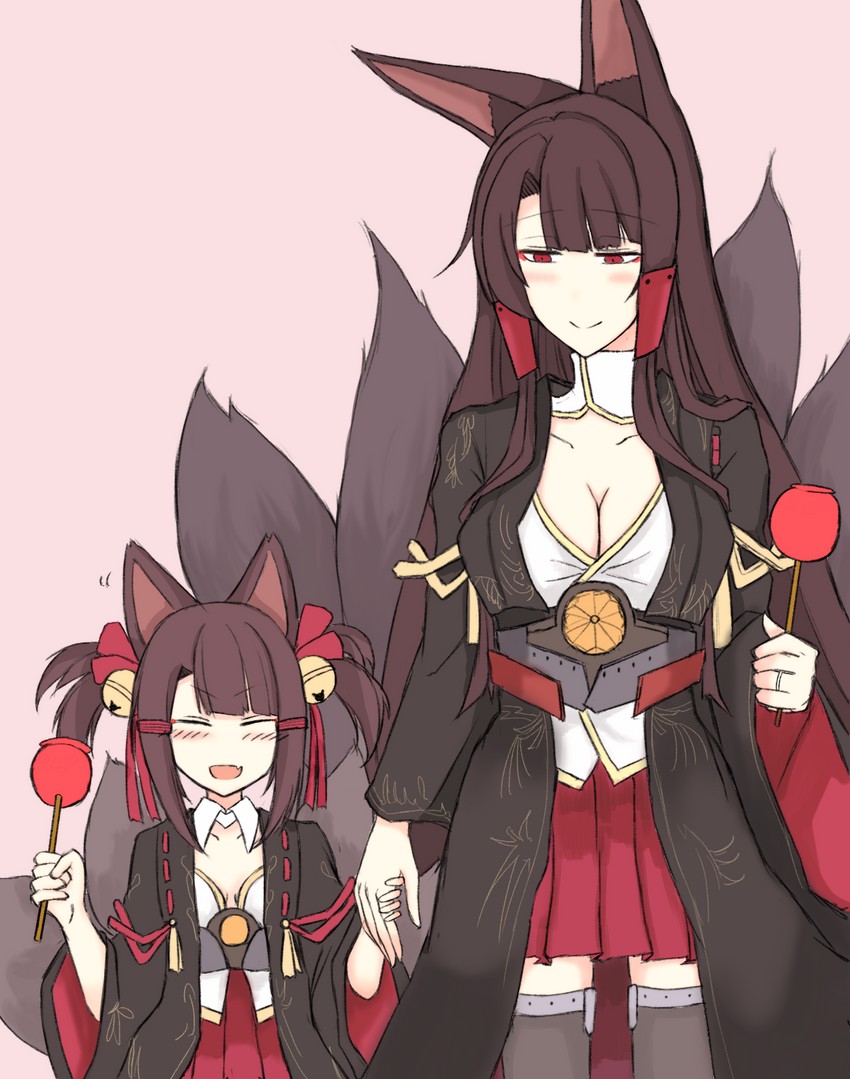akagi and akagi-chan (azur lane) drawn by satou_mizu