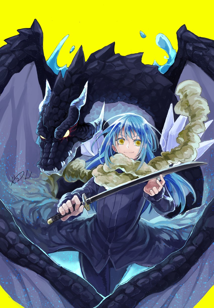 rimuru tempest and veldora (tensei shitara slime datta ken) drawn by setsuna_(1zi9)