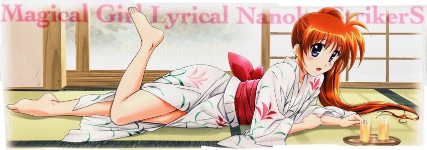 takamachi nanoha (lyrical nanoha and 1 more) drawn by okuda_yasuhiro