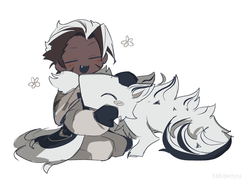 crunchy chip cookie and cream wolf (cookie run and 1 more) drawn by takawoyu