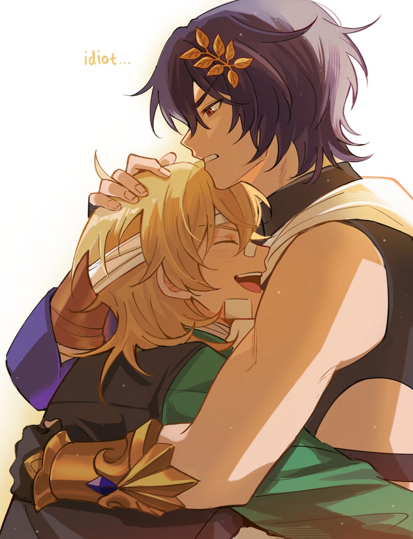 aventurine and dr. ratio (honkai and 1 more) drawn by meronppaii
