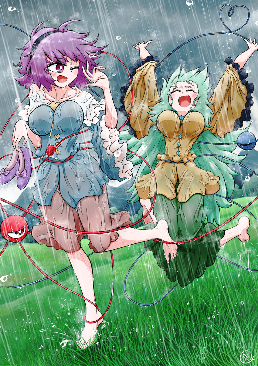 komeiji koishi and komeiji satori (touhou) drawn by scavia10