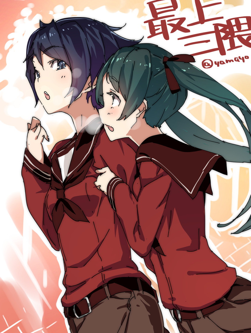 mogami and mikuma (kantai collection) drawn by super_zombie