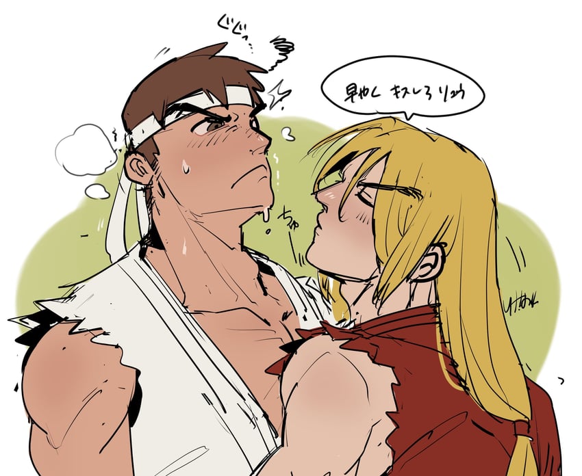 ryu and ken masters (street fighter and 1 more) drawn by ikeore1