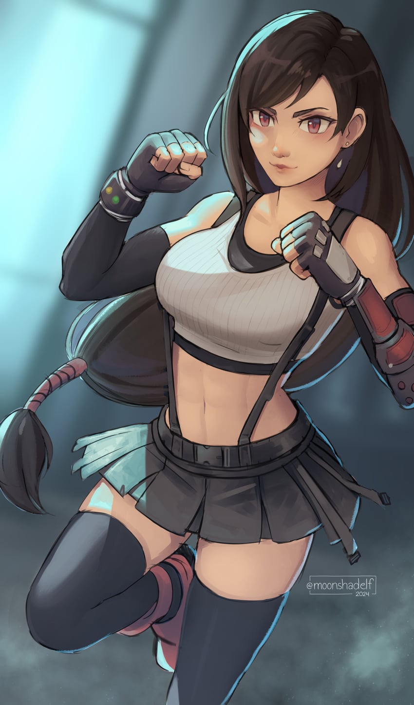 tifa lockhart (final fantasy and 2 more) drawn by moonshadelf