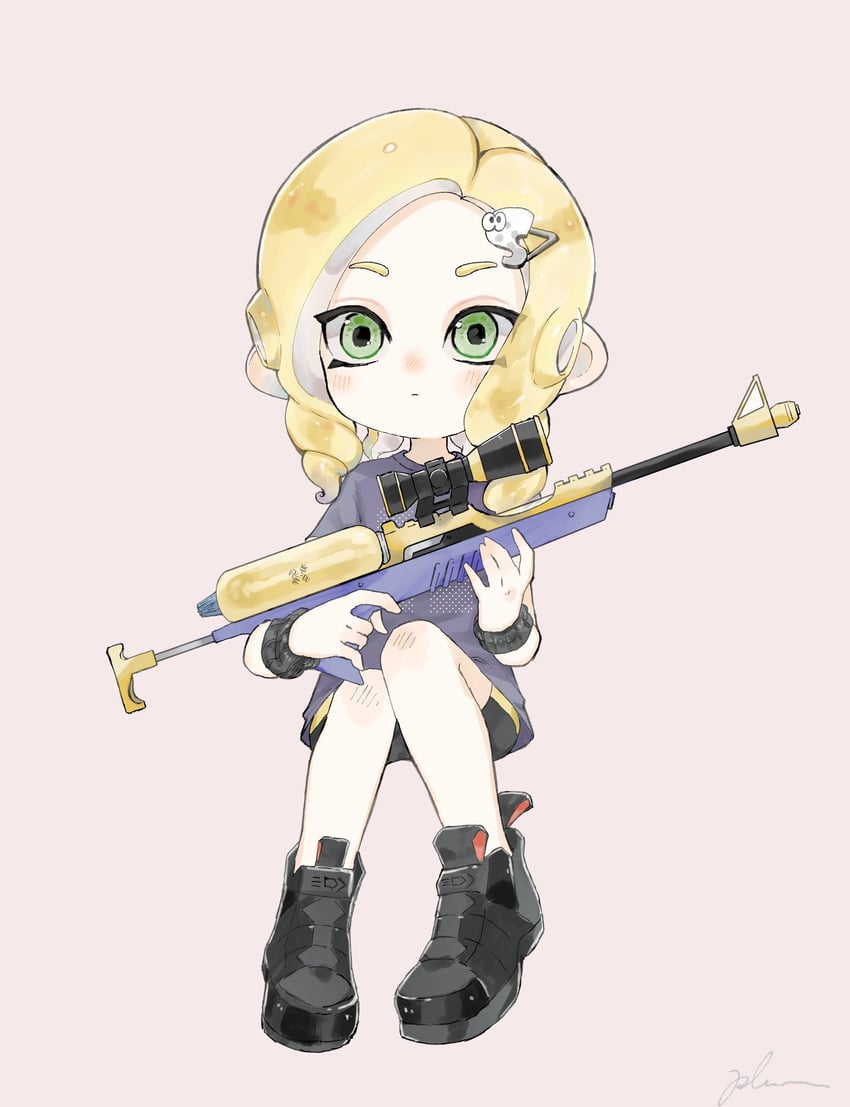 octoling player character and octoling girl (splatoon) drawn by plum0o0