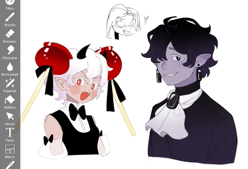 shadow milk cookie, candy apple cookie, and black sapphire cookie (cookie run and 1 more) drawn by choxolatadafria