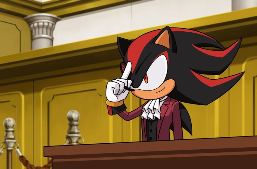 shadow the hedgehog and miles edgeworth (sonic and 1 more) drawn by rodka_sth
