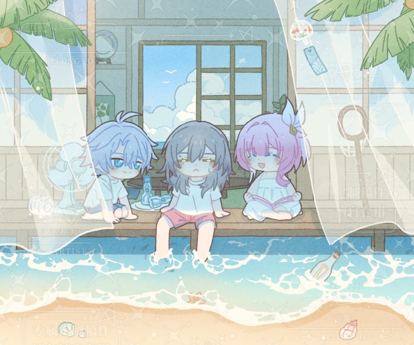 trailblazer, stelle, phainon, and cyrene (honkai and 1 more) drawn by meravigliaq