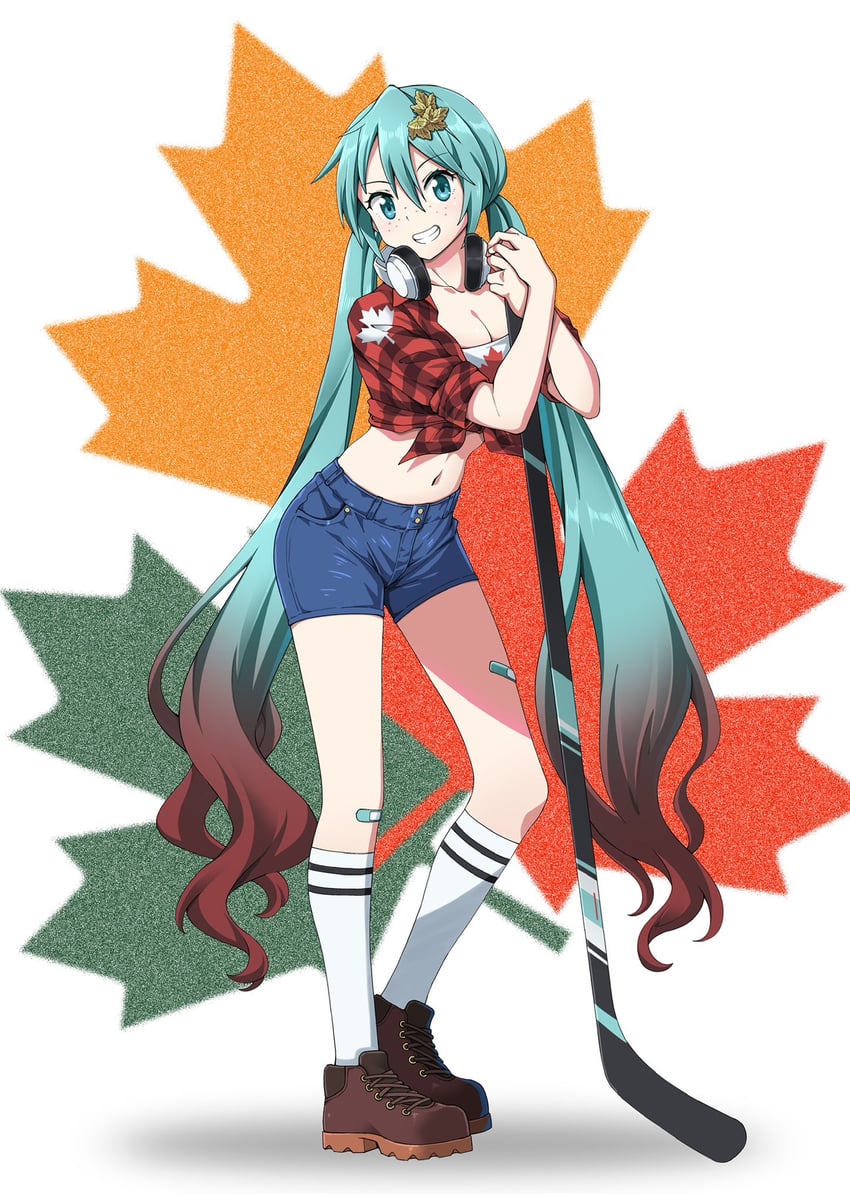 hatsune miku (vocaloid) drawn by greg_mikaels and nadrasu