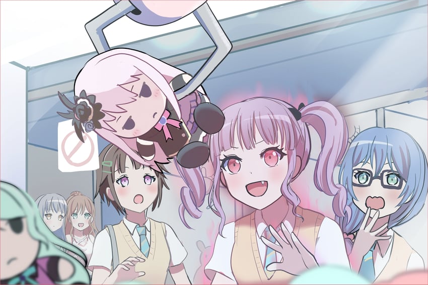 hikawa sayo, imai lisa, minato yukina, udagawa ako, asahi rokka, and 1 more (bang dream!) drawn by sandman_(gm4zfijcwbz3g4y)