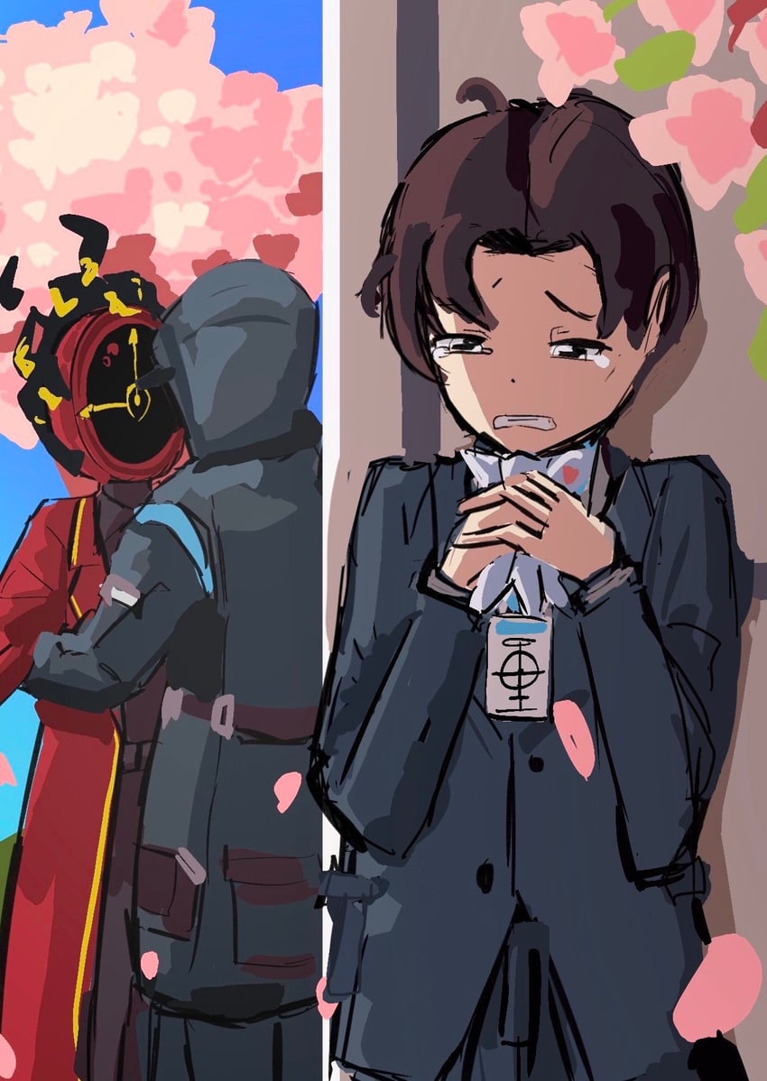 sensei, doctor, and dante (blue archive and 4 more) drawn by jokezm