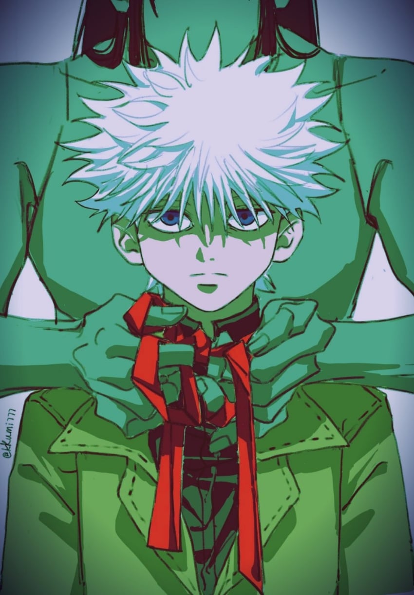 killua zoldyck and illumi zoldyck (hunter x hunter) drawn by kkumi777