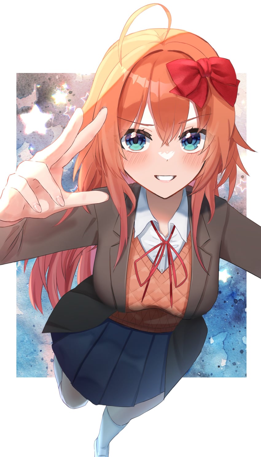 sayori (doki doki literature club) drawn by wafo_cookie