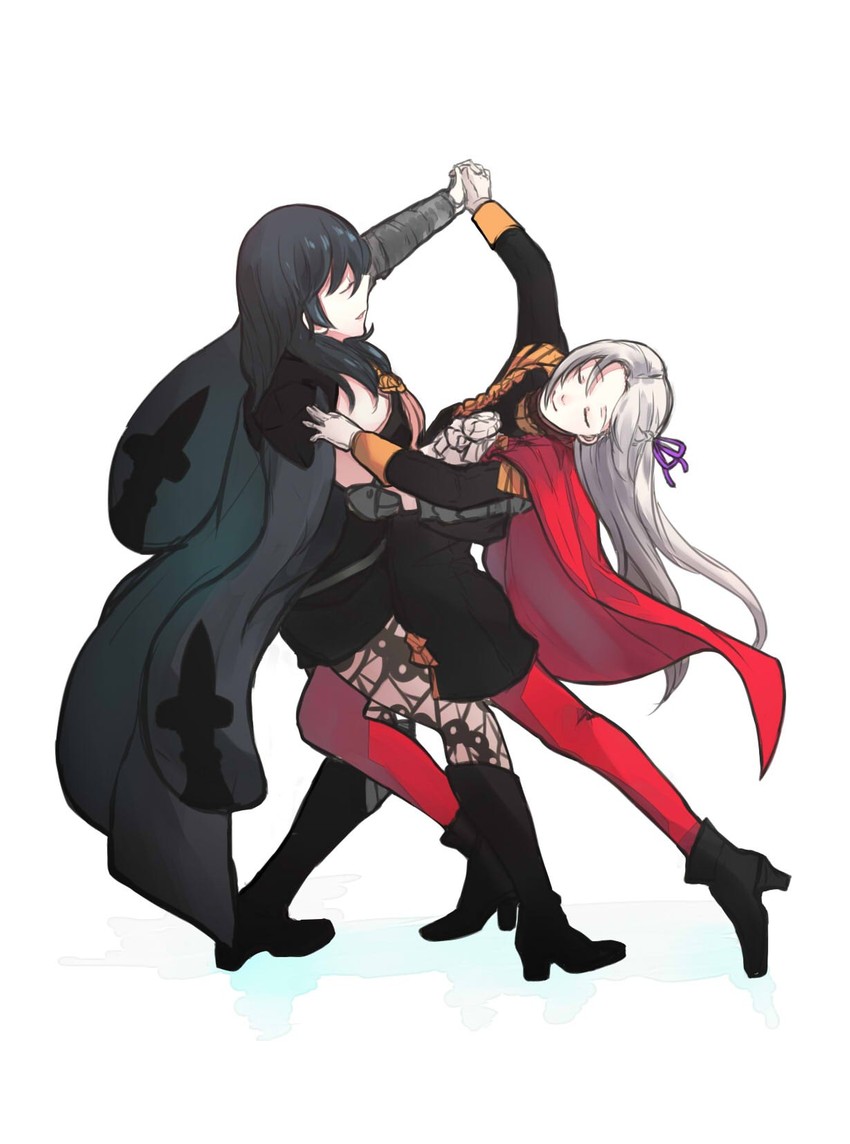 female byleth and edelgard von hresvelg (fire emblem and 1 more) drawn by hinagi_(fox_priest)