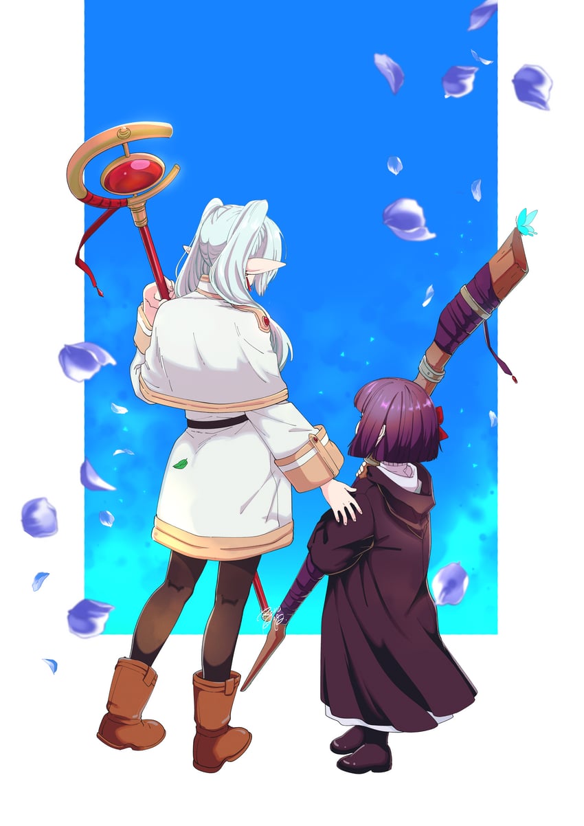 frieren and fern (sousou no frieren) drawn by aoba_rena_(kuro_mameo)
