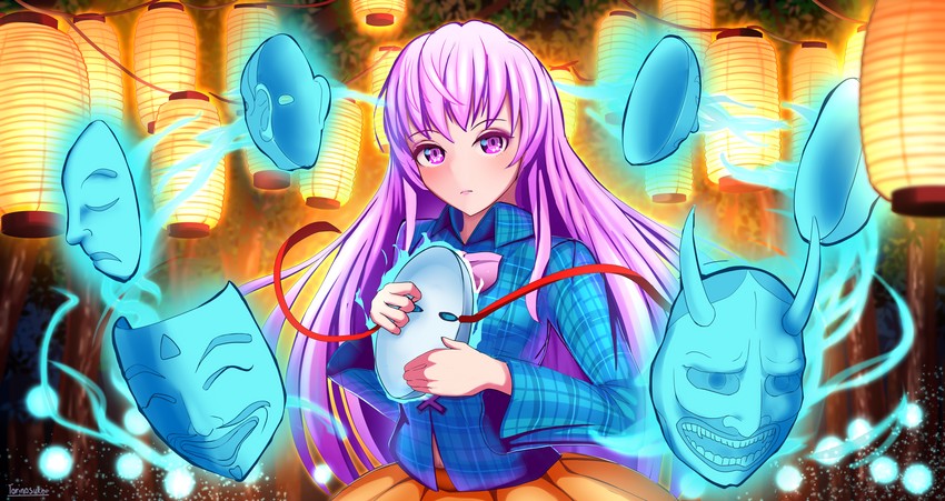 hata no kokoro (touhou) drawn by torinosukei