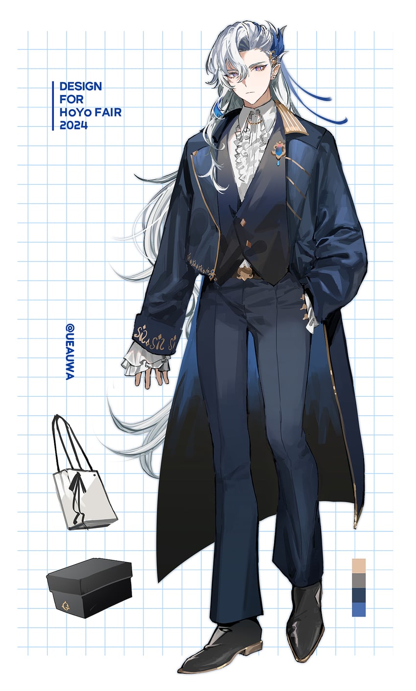 neuvillette (genshin impact) drawn by ueauwa