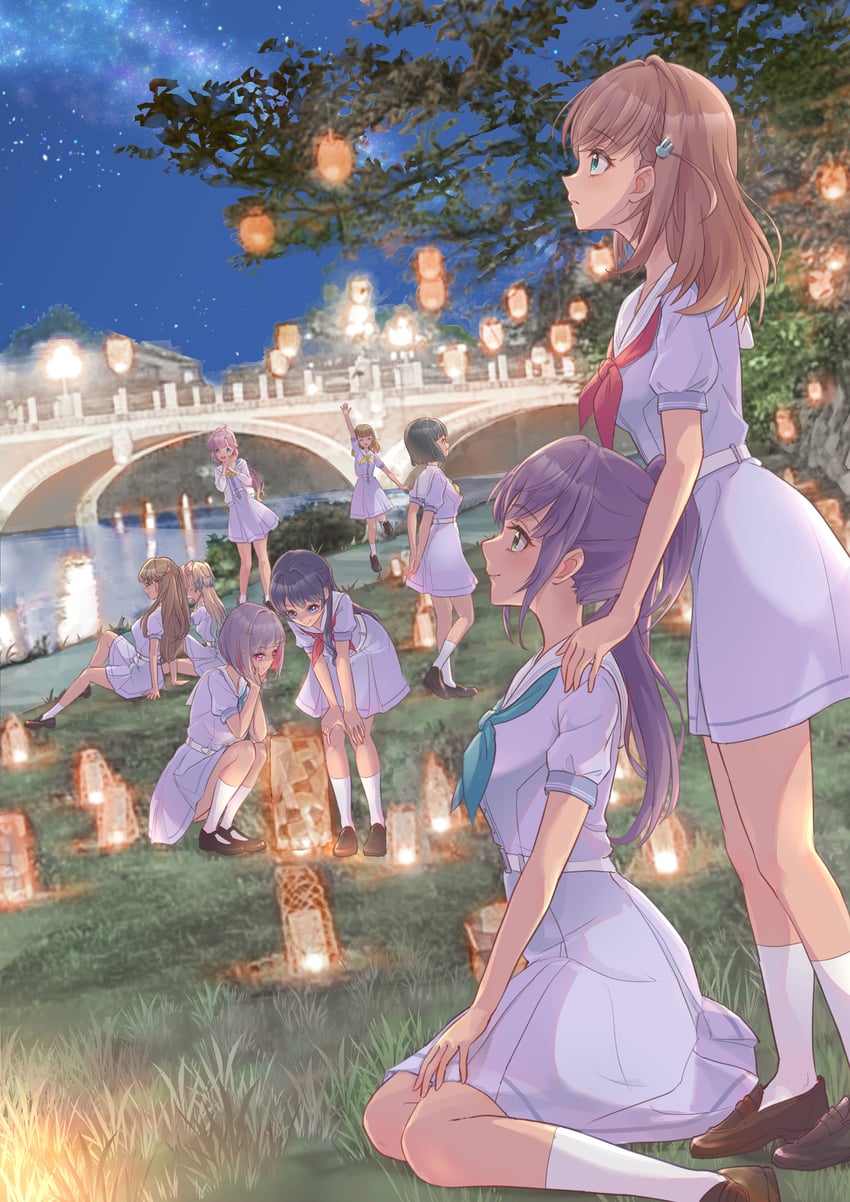 hinoshita kaho, fujishima megumi, otomune kozue, murano sayaka, yugiri tsuzuri, and 4 more (love live! and 1 more) drawn by kobassy