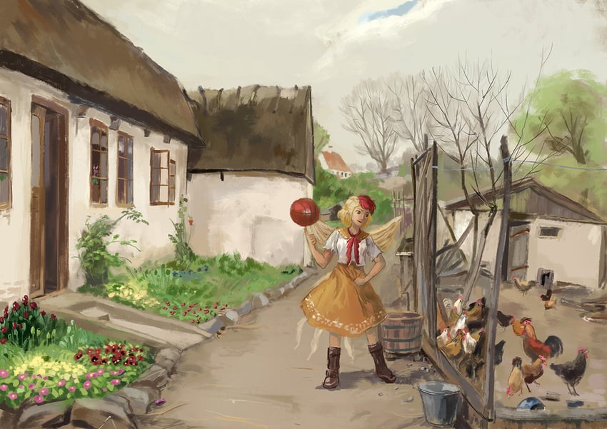 niwatari kutaka (touhou and 1 more) drawn by amibazh
