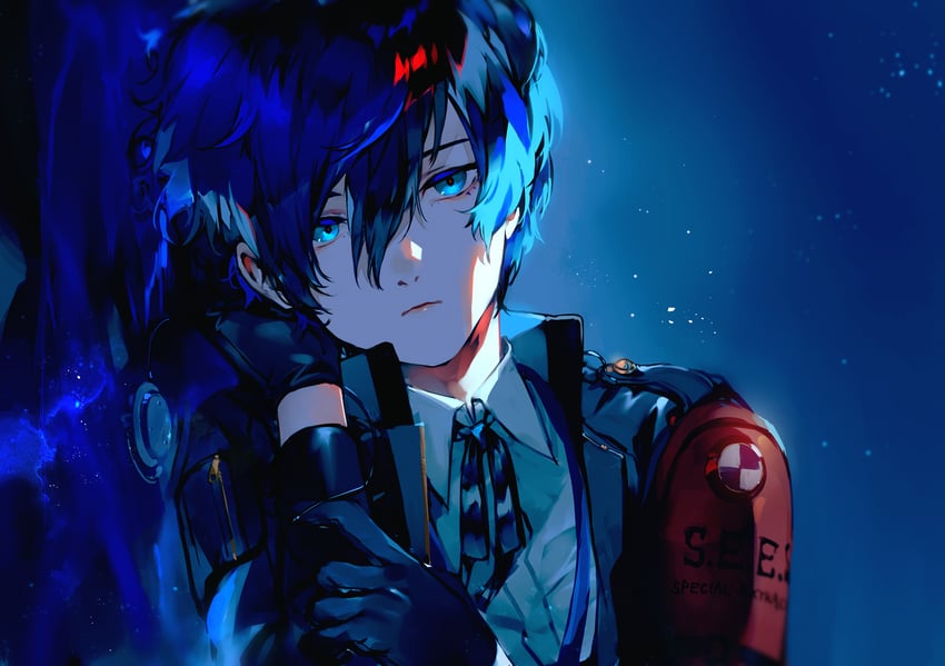 yuuki makoto (persona and 2 more) drawn by lor_(roasyerizyonirapi)