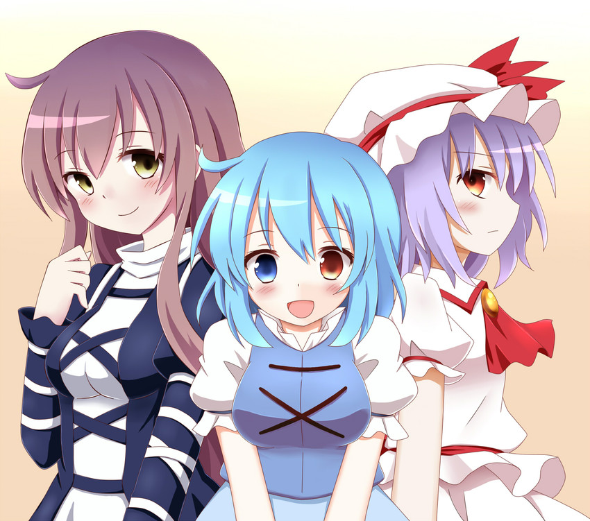 remilia scarlet, tatara kogasa, and hijiri byakuren (touhou) drawn by hachimi
