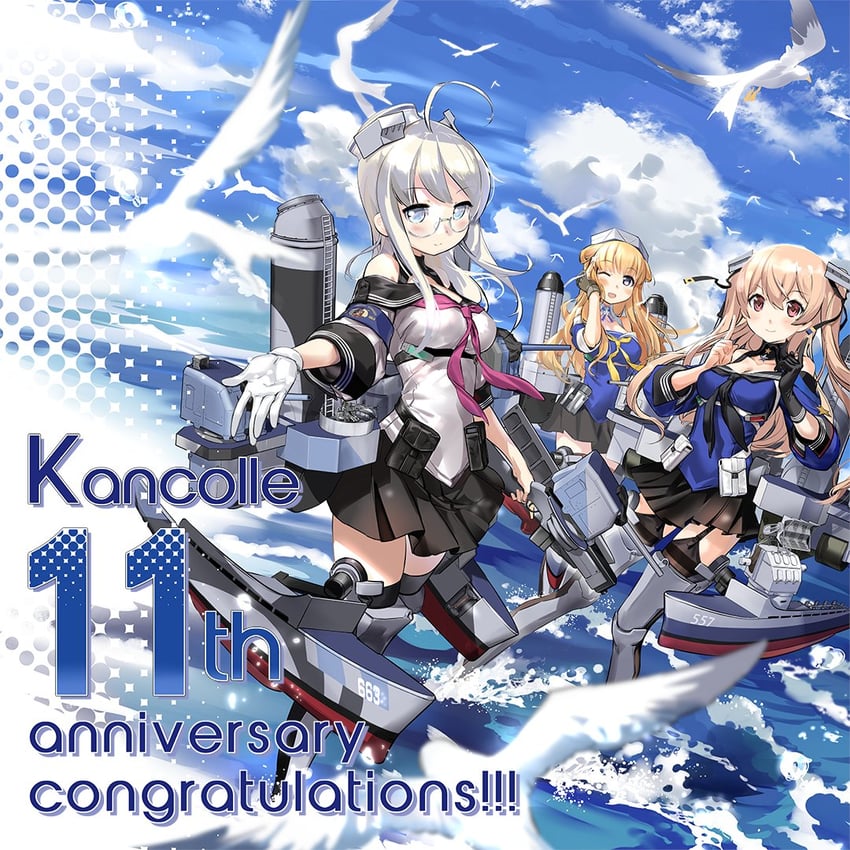 fletcher, johnston, fletcher mk ii, and heywood l. edwards (kantai collection) drawn by zeco
