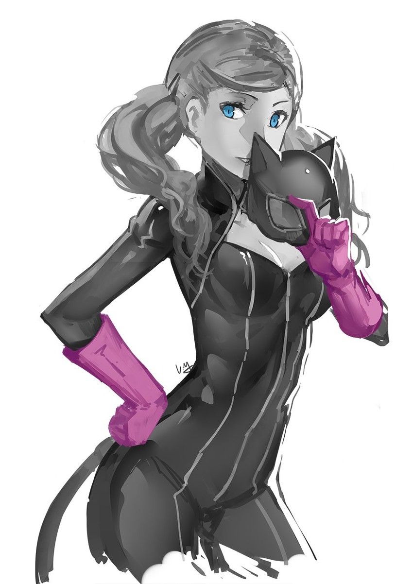 takamaki anne and panther (persona and 1 more) drawn by club3