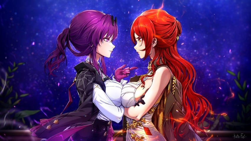 kafka and himeko (honkai and 1 more) drawn by kate-fox