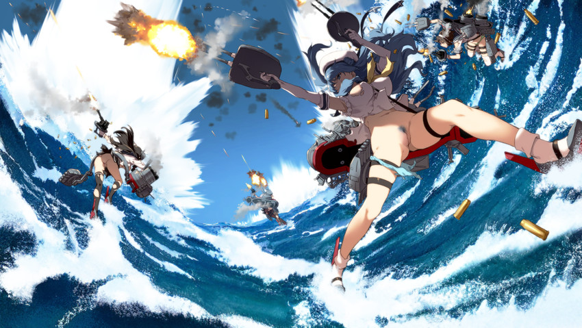 hamakaze, urakaze, isokaze, and tanikaze (kantai collection) drawn by takemura_sessyu