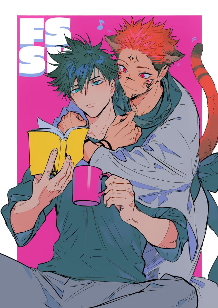 fushiguro megumi and ryoumen sukuna (jujutsu kaisen) drawn by bomber_tarou