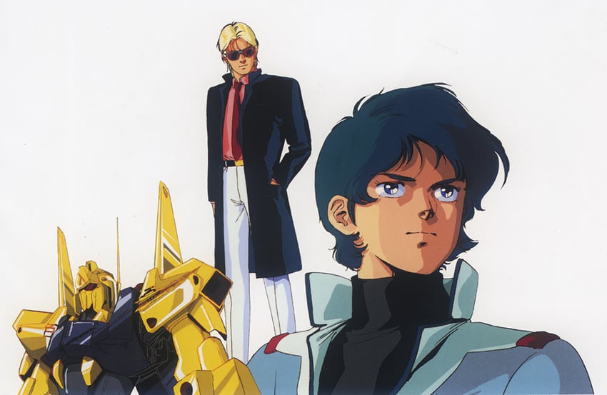 kamille bidan, quattro bajeena, and hyaku shiki (gundam and 1 more) drawn by kitazume_hiroyuki