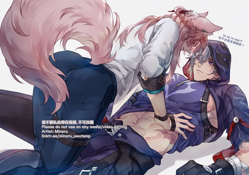 jiaoqiu and moze (honkai and 1 more) drawn by minoru_(minoru_uwutemp)