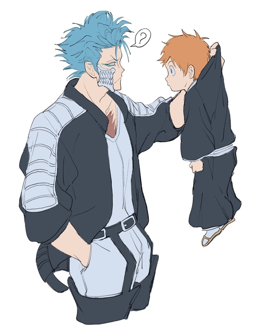 grimmjow jaegerjaquez and kurosaki kazui (bleach and 1 more) drawn by inutaro63