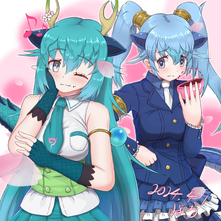 seiryuu and blue dragon (kemono friends and 1 more) drawn by baroy_baroro