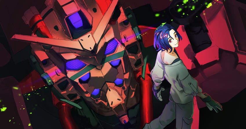 shuji ito and red gundam (gundam and 1 more) drawn by hoshi_(5692)