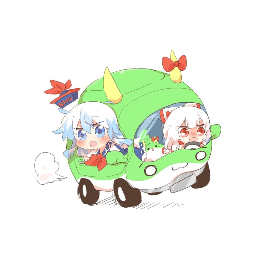 fujiwara no mokou and kamishirasawa keine (touhou) drawn by rebecca_(keinelove)