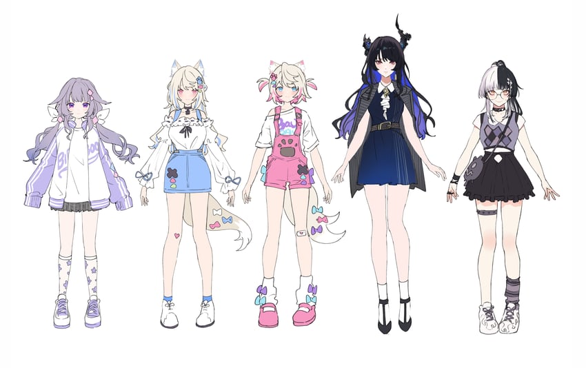 shiori novella, nerissa ravencroft, fuwawa abyssgard, mococo abyssgard, and koseki bijou (hololive and 1 more) drawn by ninomae_ina'nis_(artist)