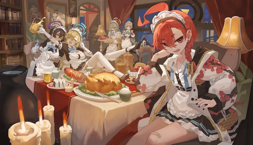 asuna, toki, karin, neru, and akane (blue archive) drawn by sentter
