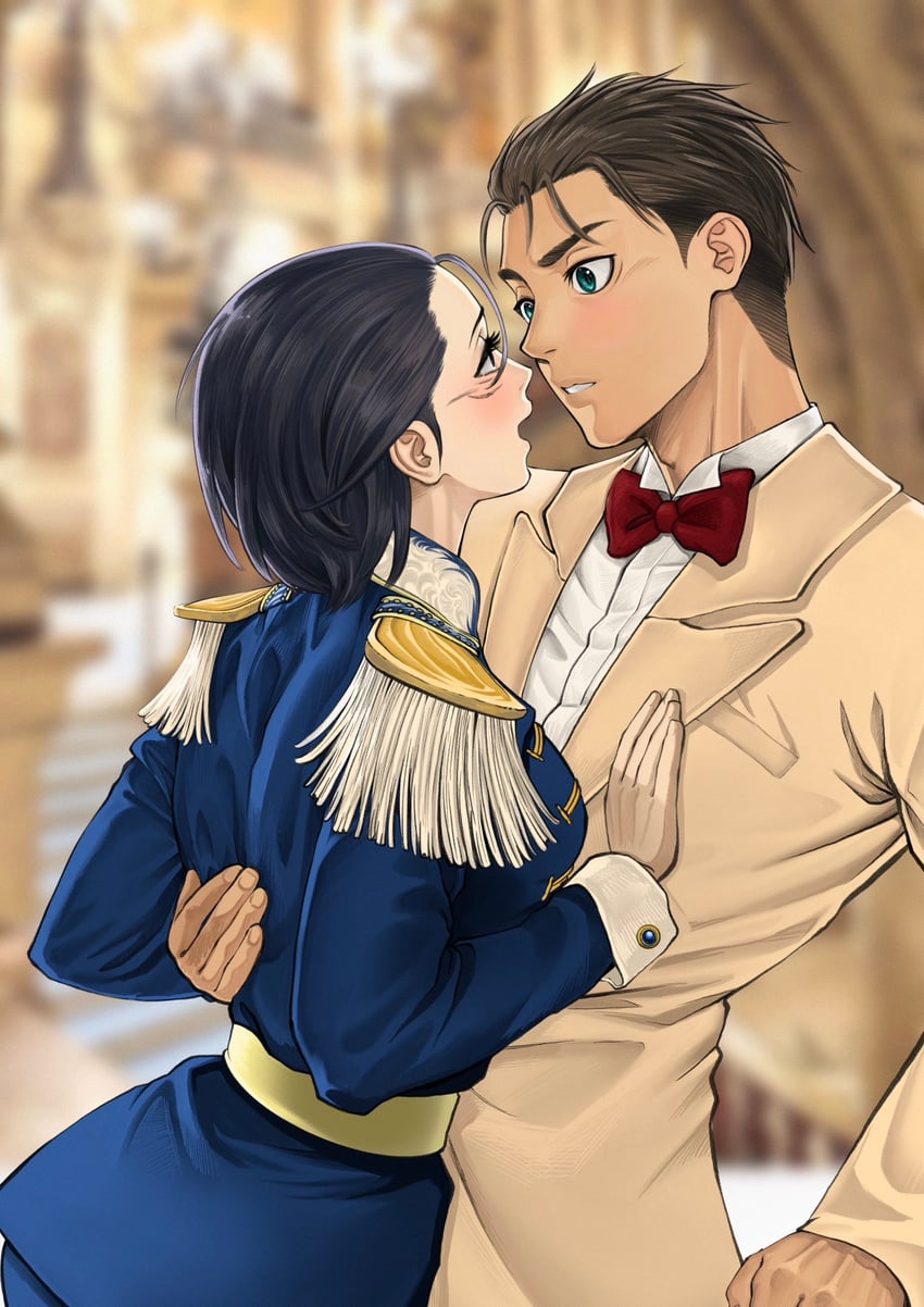 mikasa ackerman and eren yeager (shingeki no kyojin) drawn by hagane_no