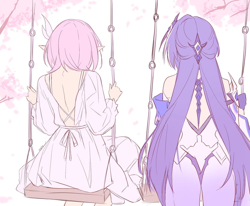 acheron and cyrene (honkai and 1 more) drawn by samlatte