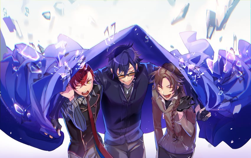 dazai osamu, sakaguchi ango, and oda sakunosuke (bungou to alchemist) drawn by potatoincurry