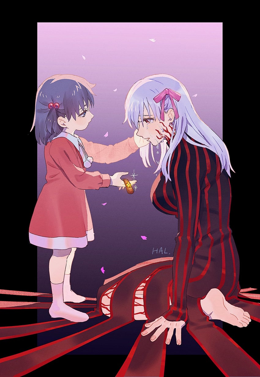 matou sakura, dark sakura, and tohsaka sakura (fate and 3 more) drawn by hal_(haaaalhal)