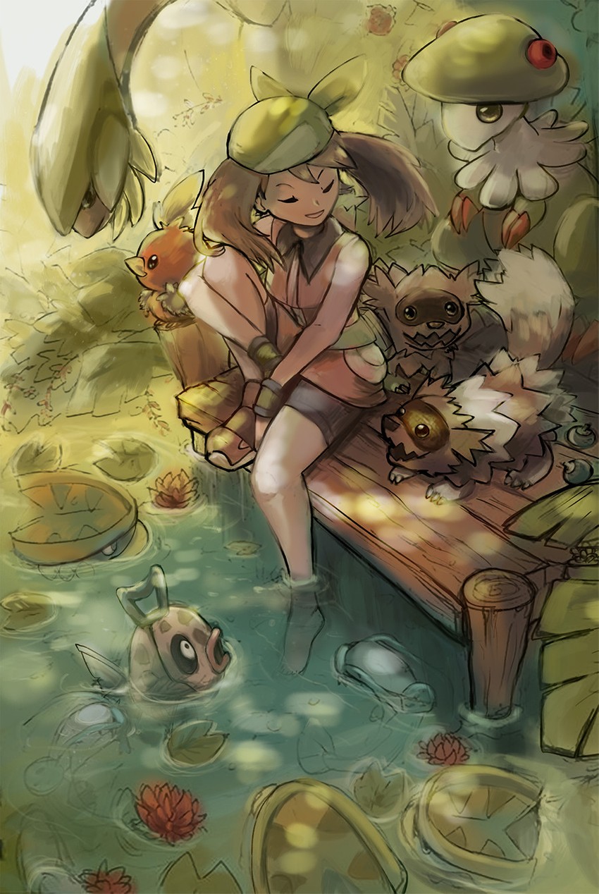 may, torchic, lotad, breloom, tropius, and 3 more (pokemon and 2 more) drawn by foxeaf